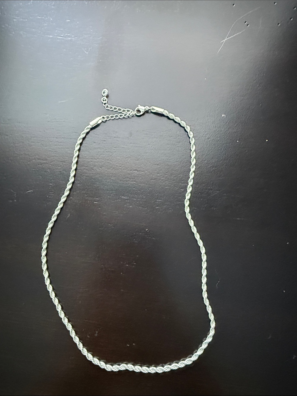 Silver Rope Chain Necklace - Women Jewelry
